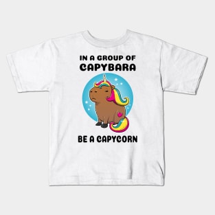 In a group of capybara be a capycorn Capybara Unicorn Kids T-Shirt